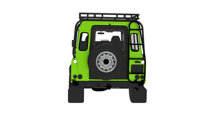 Fototapeta premium green SUV off road vehicle isolated