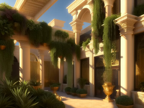 Hanging Gardens Of Babylon. Generative AI