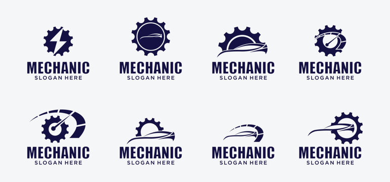 Car modification logo, mechanic logo, car repair logo, combination logo, car modification parts logo