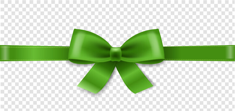 Green Bow Isolated Transparent Background