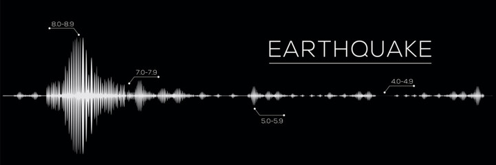 Earthquake seismic wave, vector illustration.