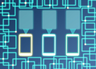 mobile phone with cloud, digital design, artificial intelligence
