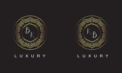 BK and KB logo luxury logo design.