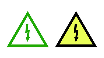 Voltage icon. Lightning sign. A warning to be careful. Vector image on a white background. high voltage icon