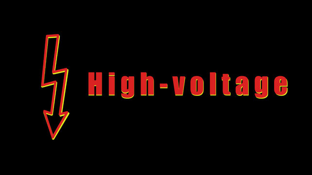 Voltage icon. Lightning sign. A warning to be careful. Vector image on a black background. icon High-voltage