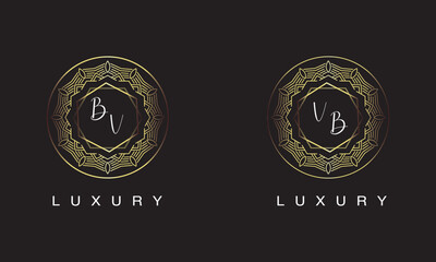 BV and VB logo luxury logo design.
