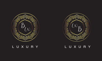 BW and WB logo luxury logo design.