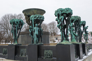 Sculpture in Frogner Park, sculpture created by Gustav Vigeland. Oslo, Norway. - 578096906