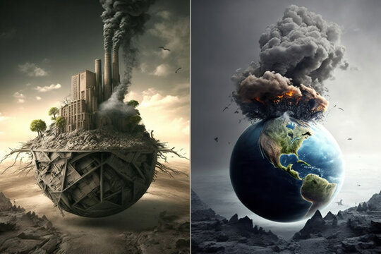 green earth vs polluted earth