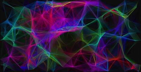 Fototapeta premium Abstract Geometric, wispy, colorful.