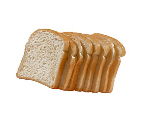 slice baked toast bread isolated on transparent layered background.