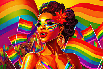 Fototapeta na wymiar Pride Month Background for Promotions Made with Generative AI