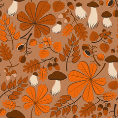 seamless pattern bright autumn background