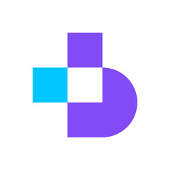 Letter B pixel digital abstract logo design