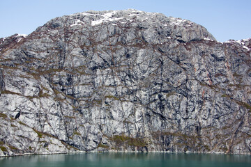 Fototapeta na wymiar Glacier Bay National Park Rocky Steep Mountain