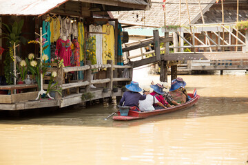 Obraz premium Beautiful view of the Floating Market in Pattaya, Thailand