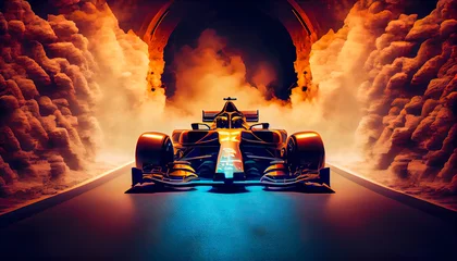 Foto op Canvas Formula 1 car in the wind tunnel. Created with generative artificial intelligence © Antonio