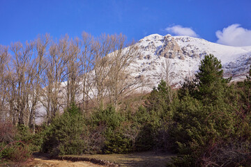 Mountain scene at Sirente Velino Natural Regional Park in Abruzzo, Italy	