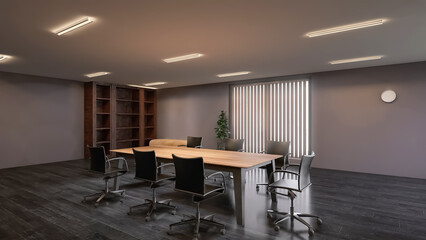 Conference hall 3d render, 3d illustration