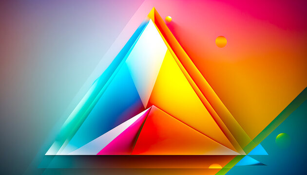 Farbige Dreiecke im Raum, ki generated