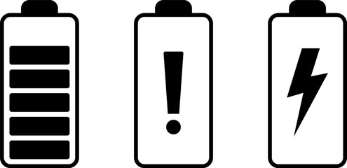 Battery charge level indicator. Battery icon set. battery charge level.