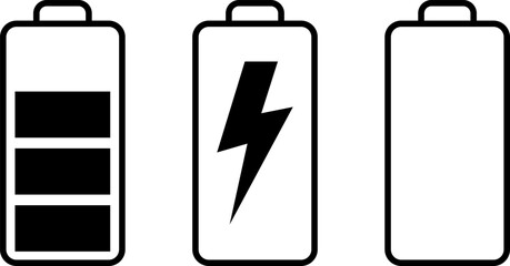 Battery charge level indicator. Battery icon set. battery charge level.