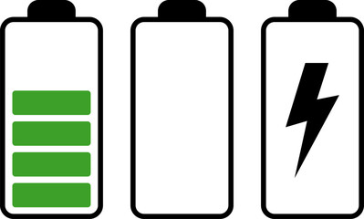 Battery charge level indicator. Battery icon set. battery charge level.