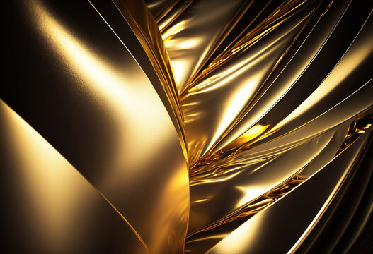 Ai-Generated Render of a Gleamingly Glittery Metallic Gold Foil Background - Luxurious, Elegant, Glamorous, Rich, Expensive, and Precious
