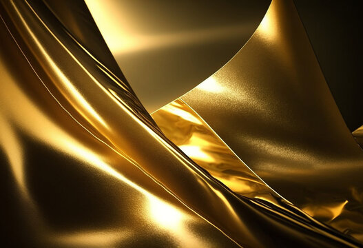 Ai-Generated Render of a Gleamingly Glittery Metallic Gold Foil Background - Luxurious, Elegant, Glamorous, Rich, Expensive, and Precious