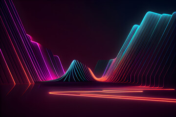 Abstract Colorful Glow Line Background