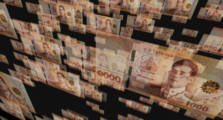 Thai Baht 1000 THB banknote money 3d illustration