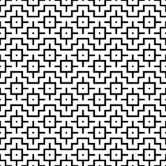 Seamless pattern with Inca crosses ornament. Ethnic embroidery background. Tribal wallpaper. Ethnical folk image. Tribe motif. Ancient mosaic. Digital paper for web design, textile print. Vector art.