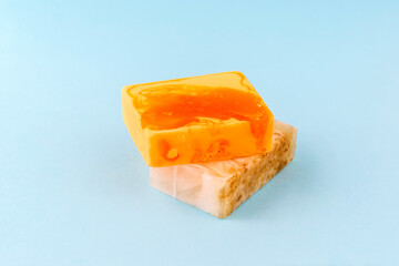Natural homemade soap. Alternative medicine and herbal treatment, copy space