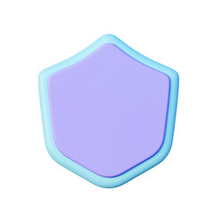 3d Purple shield mockup. 3d rendering illustration. 