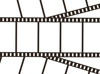 Cadres de rouleau de film. Des bandes de film vierges analogiques rétro bordent avec un espace pour le texte, une diapositive de bande de cinéma photo pour appareil photo vintage. 