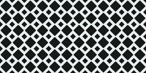 Black rhombus tiles. Vector seamless primitive tile. Print for interior and design, pillows, notebooks, textiles, wallpaper, packaging.