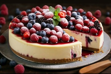 cheesecake with berries