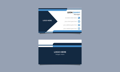 Fototapeta premium Light and dark blue name card template design.