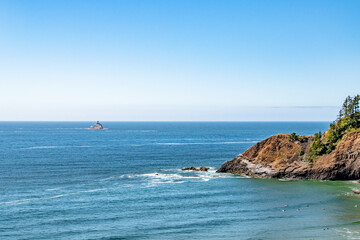 Rocky Coastline in Summer at Indian Beach, Ecola State Park, Oregon Coast