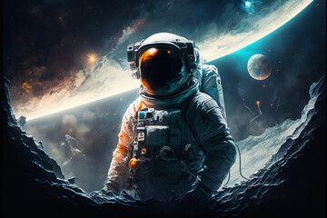 Obraz na płótnie Canvas astronaut on space