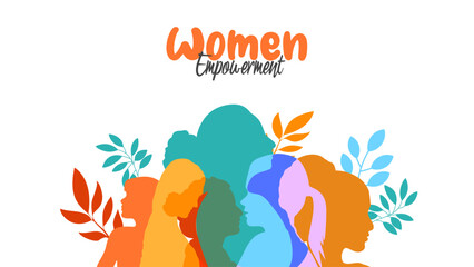 Women Empowerment Background Design With Different Woman Face Silhouette Illustration For Women Day, Women's Equality Day, Mother Day