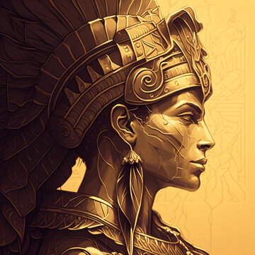 woman goddess warrior fantasy character portrait isolated Generative Ai