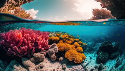 Tropical ocean bed, Generative AI
