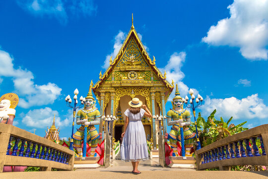 Woman At Wat Plai Laem Temple, Samui