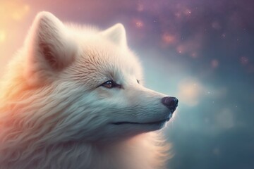 Obraz premium Northern Reverie: Enchanting Polar Fox Portrait. Ai generative