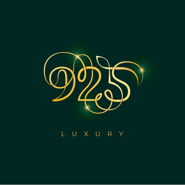 gold green 925 metallic gradient luxury jewelry logo