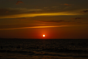 sunset in the sea