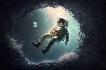 Fototapeta na wymiar Astronaut in the space