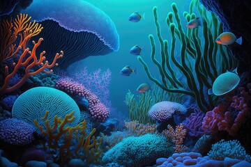 Fototapeta na wymiar Coral reef in the sea