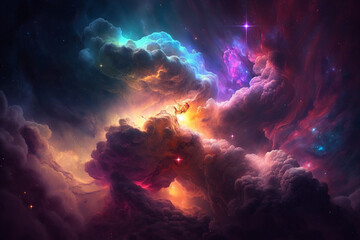 Obraz na płótnie Canvas space nebula and galaxy